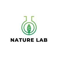 nature lab logo design concept idea with leaf vector