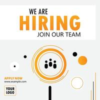 We are hiring post, join our team announcement. Business concept of search and recruitment. Social media template job vacancy recruitment. Abstract zoom tool. vector