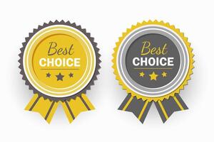 Best choice emblems of yellow and grey colors. Graphic design. vector