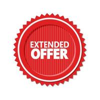 Extended offer red label. Graphic design. vector