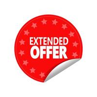 Extended offer red sticker. Graphic design. vector