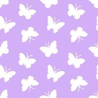 Y2k seamless pattern with butterfly. Background in trendy retro trippy 2000s style. Lilac color. Cute texture for surface design. vector