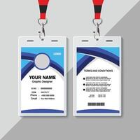 Simple Clean Blue Id Card Design, Modern Professional Identity Card Template vector