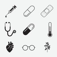 a collection of images including a set of icons medicine vector