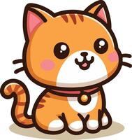 A sticker template of cat cartoon character vector