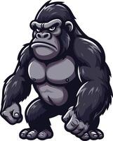 Close up on beautiful gorilla in the wild vector