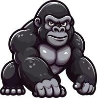 Gorilla in forest or rainforest scene with many trees vector