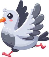A pigeon standing on a log vector