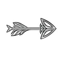 Line arrow next symbol in retro tattoo style vector