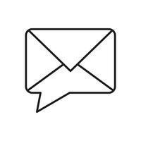 Email Envelope in Speech Bubble Shape Line Icon for Messaging and Communication Service. Online Contact Symbol. Message and Notification Sign. Editable Stroke. Isolated Illustration vector