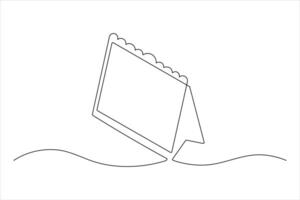 Continuous line illustration of desk calendar for creative designs vector