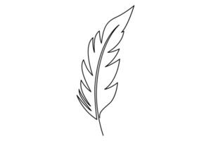 One line feather drawing for sleek and minimalist projects vector