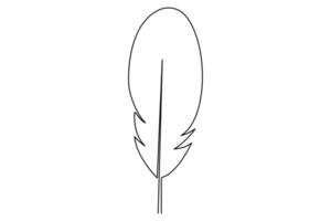 Continuous line feather sketch for contemporary designs vector