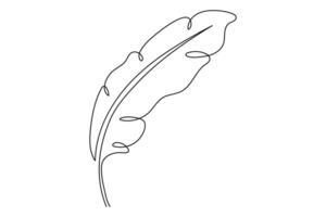 Continuous line feather sketch for minimal design vector