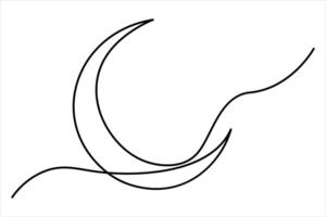 One line moon drawing for sleek and minimalist projects vector