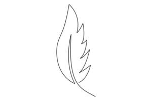 Modern minimalist feather in continuous line art for designs vector