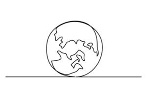 Elegant globe outline in one line for contemporary graphics vector