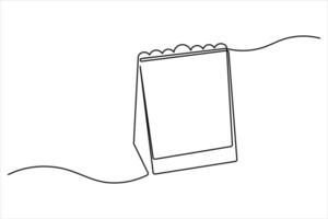 Stylish one line table calendar art for minimalist projects vector