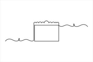 Simple continuous line art of table calendar for stylish designs vector