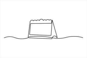 Elegant one line art of table calendar for stylish illustrations vector