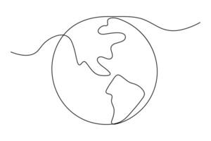 Sophisticated one line globe drawing for creative global illustrations vector