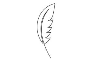 One line feather sketch for modern and creative design vector