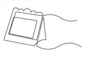 Modern one line desk calendar sketch for elegant artwork vector