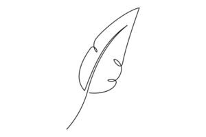 Minimalist one line feather drawing for elegant illustrations vector