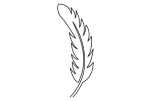 Stylish continuous line feather drawing for art vector