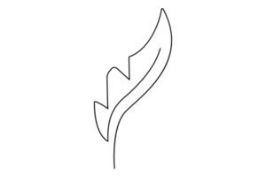 Elegant continuous line feather drawing for graphic projects vector