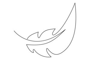 Continuous line drawing of feather for clean and modern design vector