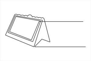 Simple continuous line calendar sketch for modern graphics vector