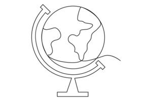 Modern one line art of earth globe for clean and simple creations vector