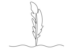 Modern one line art of feather for illustrations vector