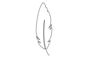 Minimal feather outline in one line art for sleek illustrations vector