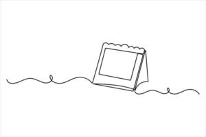 Continuous line drawing of table calendar for stylish graphics vector