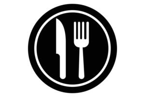 Simple knife and fork silhouette ideal for food related illustrations vector
