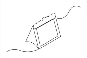 Minimal one line drawing of calendar for clean and elegant designs vector