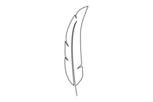 Clean and modern one line feather illustration for graphics vector