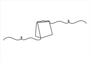 Modern one line calendar drawing for unique artwork vector