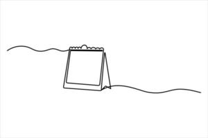 Minimalist one line drawing of table calendar for modern illustrations vector