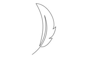 Minimalist one line feather drawing for elegant illustrations vector
