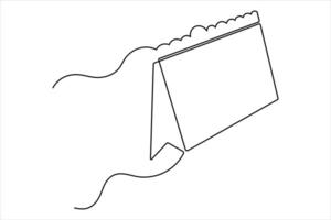 Simple continuous line calendar drawing for sleek designs vector