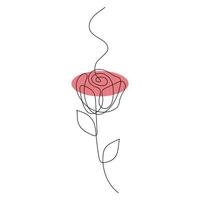 Continuous line drawing of a rose a modern floral design for creative projects vector