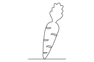 Charming continuous line carrot illustration for kids' educational materials vector