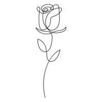 Minimalist one-line art of a rose flower ideal for floral decor and creative projects vector