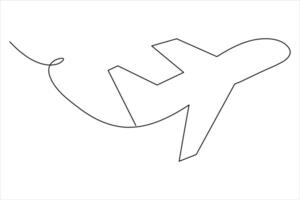 One-line aircraft drawing simple and stylish design for aviation enthusiasts vector