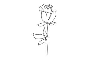 Minimalist rose flower outline stylish one-line design for fashion and stationery vector