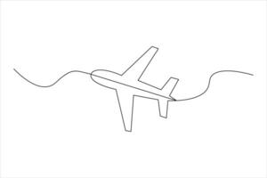 Abstract continuous airplane line art ideal for travel and flight-themed graphics vector
