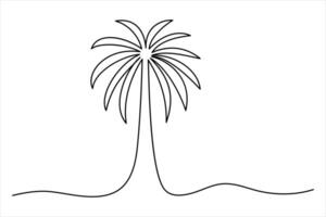 Palm tree minimalist art one-line design for decor vector